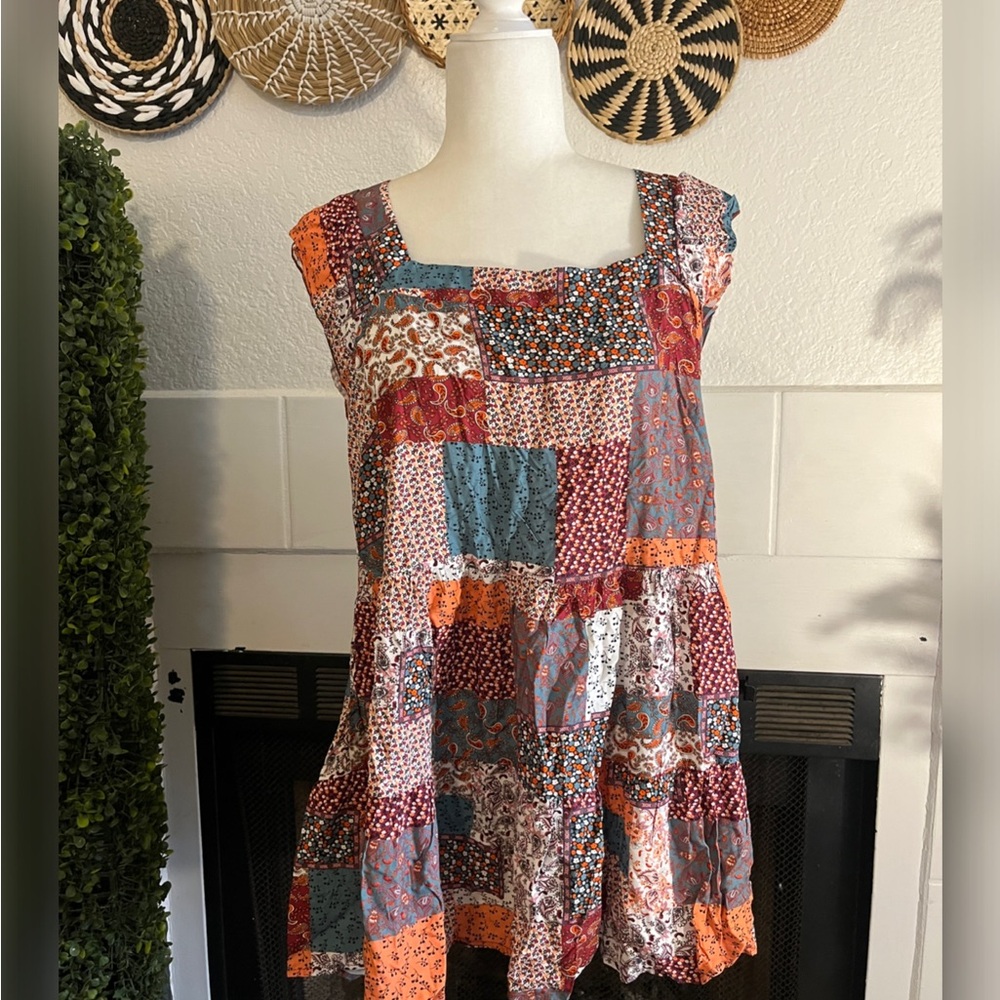 City Chic Multicolor Patchwork Tunic